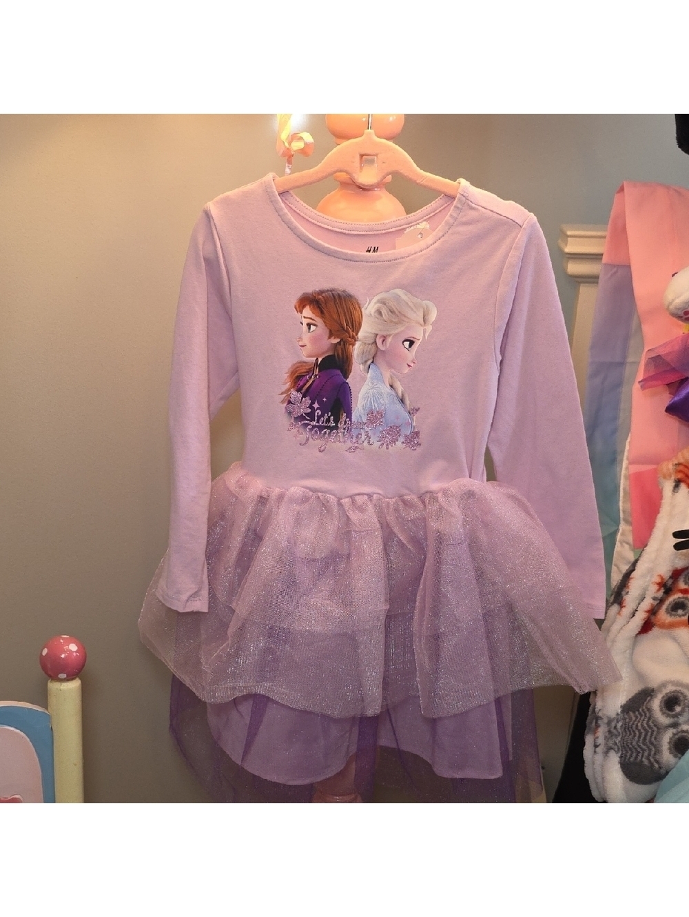 H&M Frozen Long Sleeve Costume Dress - Light Purple